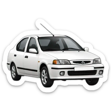 White Nissan almera classic sticker