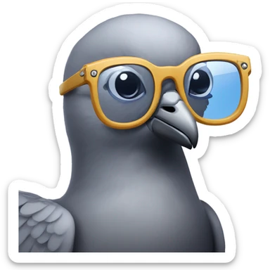 A pigeon wearing a big pair of funky glasses  sticker