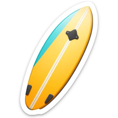 surfboard icon, tropical surfboard, glossy texture, bright colors, cute mobile game icon style, 3D cartoon, soft shadows, clean background, no text, no watermark sticker