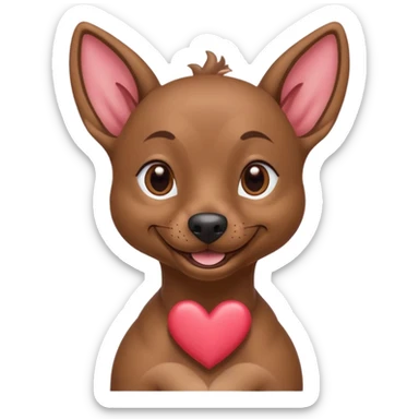 Muscular Xoloitzcuintle Dog smiling with hearts coming from eyes sticker