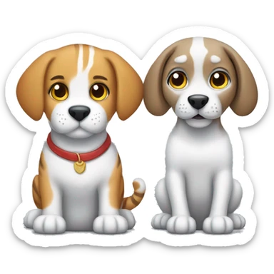 silver tiger cat and a beagle sticker