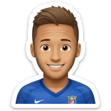 Neymar in blue soccer cloth, smile  sticker