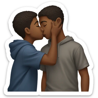 Two boys kissing sticker