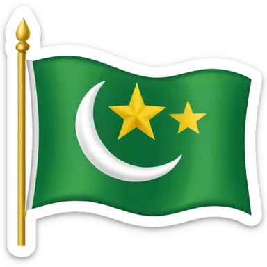 Flag of Kashmir it h crescent and star and of yellow, green and white colours  sticker