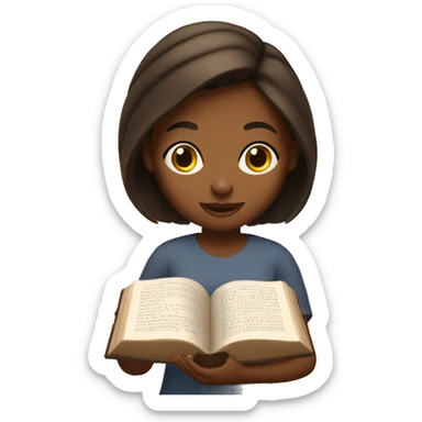 Brown girl reading bible sticker