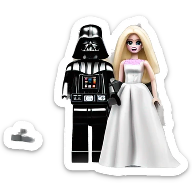 Lego Darth Vader and Barbie’s very dusty old disturbing disgusting ghostly haunted horror dream house mansion  sticker