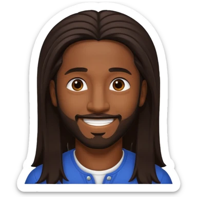 Omarion with dark brown long hair  sticker