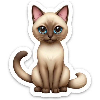 cinematic-[siamese cat]-realistic-full-body-sitting-emoji,-tail-curled-playfully-around-its-paws,-head-tilted-dramatically,-sleek-[siamese]-fur,-simplified-yet-realistic-focused-features,-highly-detailed,-glowing-with-an-almost-sarcastic-glow sticker