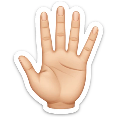 Extend your thumb, index finger, and middle finger straight out.
Tuck your ring finger and pinkie down into your palm (they stay folded). sticker