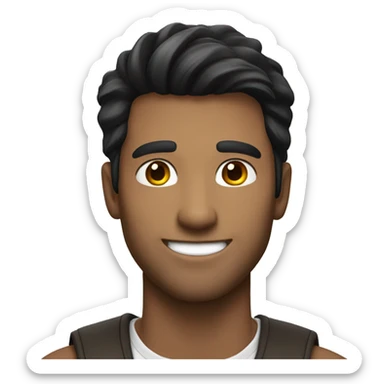 Handsome man with dark hair and nice smile  sticker