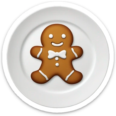 plate with gingerbread man on top sticker