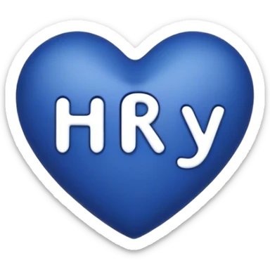Dark blue heart with the words Hi Ry in the middle  sticker