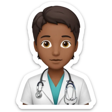 androgynous physician no stethoscope and darker skin sticker