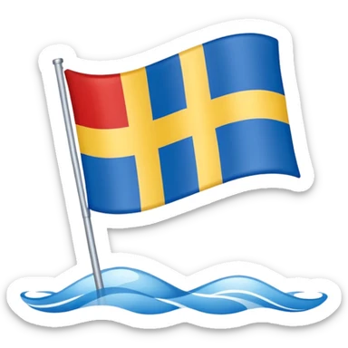 Swedish flag mixed with danish sticker