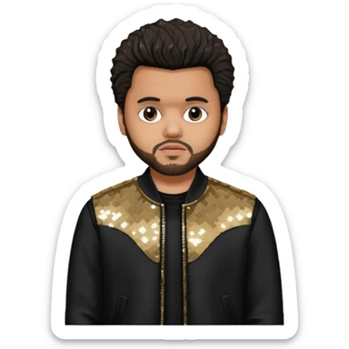 The Weeknd with Dark Brown Hair, Black Sequin Outfit sticker