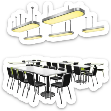 un comedor  de cafeteria sticker