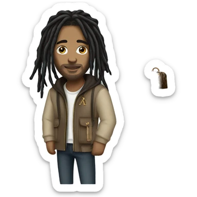 Man with Dreads having a Louis Vuitton Beanie on sticker