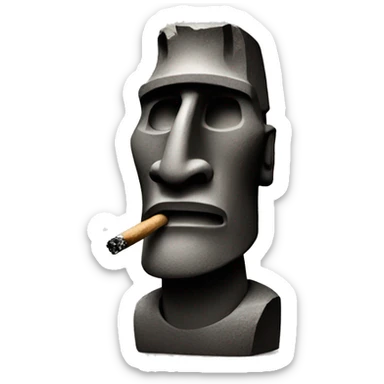Easter island head smoking sticker