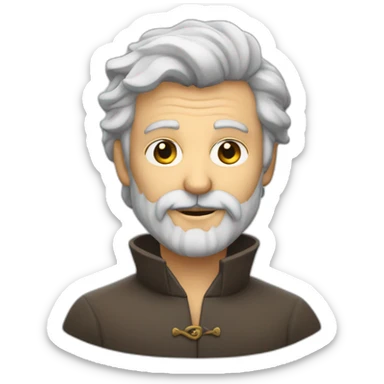 Vieux chauve avec une barbe sticker