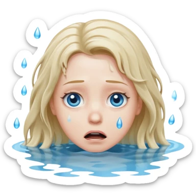 Tête qui se noit dans l’eau sticker