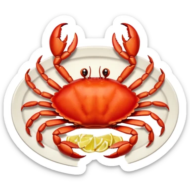 crab on platter  sticker