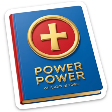 48 laws of power book orginal cover red and blue and in middle power sticker