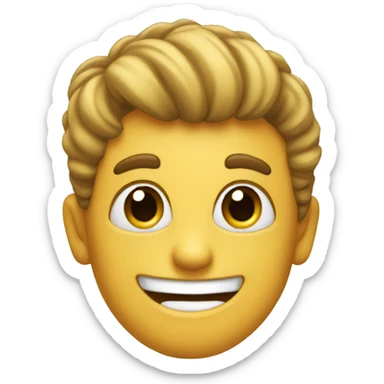 a little man who looks like a paintbrush, with eyes and a mouth that smile sticker