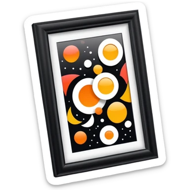 framed digital artwork with abstract vector shapes inside sticker