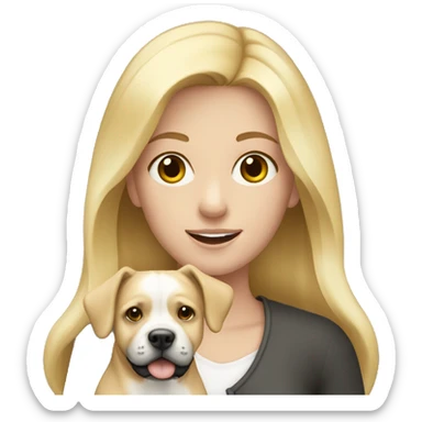 Blonde girl holding a Staffordshire  sticker
