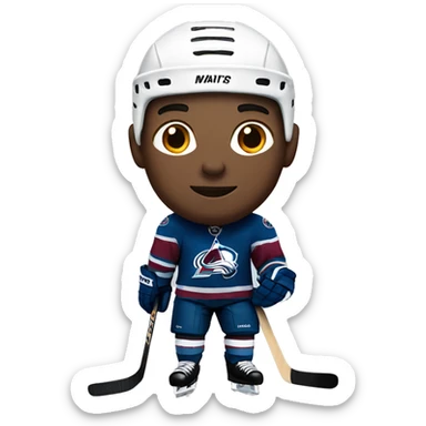 Hockey player in avalanche uniform  sticker