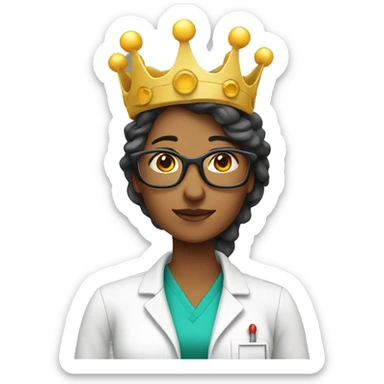 Female Scientist with crown sticker