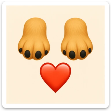 Make the puppy paws black, keep the heart and original style (original style was apple style emojis) sticker