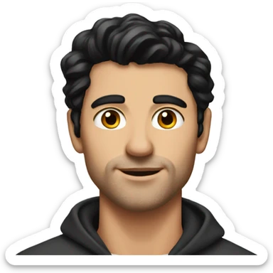 portrait of super attractive man with blackhair  sticker