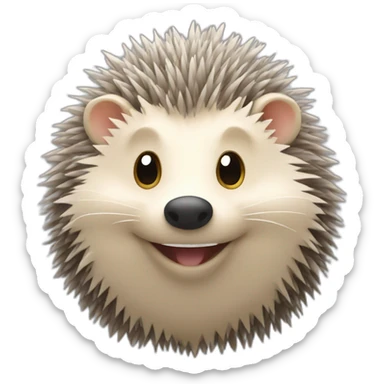 smiling hedgehog working in an office sticker