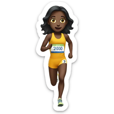 a female track runner sticker