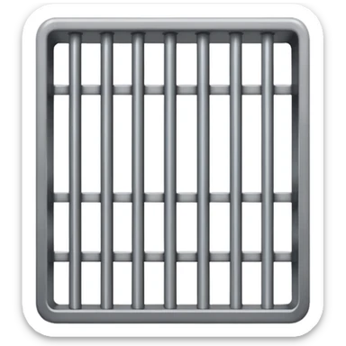 If there was a jail cell emoji in iOS, how would you design and iOS style emoji. Create an jail cell emoji with no prisoner. (Not a cage must be single 4 rods facing to front view point) sticker