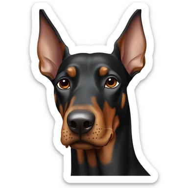 ￼ Doberman pincher natural ears￼ sticker
