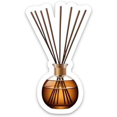 Reed diffuser in brown glass sticker