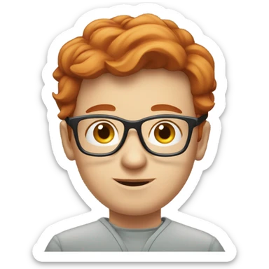 red hair nutritionist with glasses happy thinking money sticker