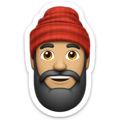 homme bazané avec une très longue barbe noir et un turban à carreaux rouges et blancs sticker