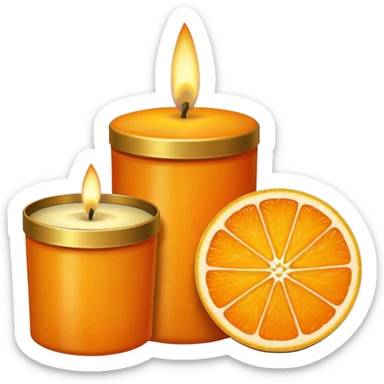 Citrus candle – orange wax in gold tin with slice design sticker