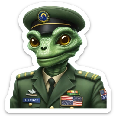 Reptilian Alien man general usa space force sticker