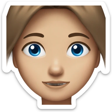 Girl with brown hair and blue eyes sending messages  sticker