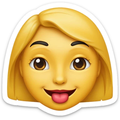 emoji bitting lip with one eyebrow raised and smirking sticker