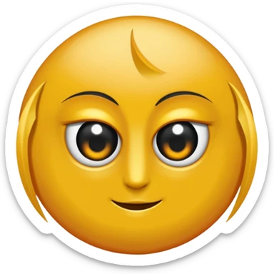 feuille d'érable couleur vermeille, deux yeux ronds noirs brillants sticker