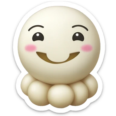 smiling balloon hugging smiling dumpling sticker