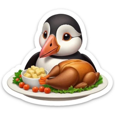 pink puffin roast dinner sticker