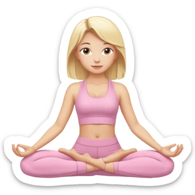 Yoga Blonde Girl With Light Pink Clothes sticker