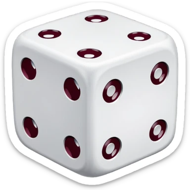two dices in with burgundy details sticker
