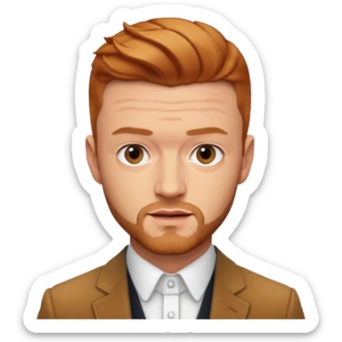Justin Timberlake with reddish blonde hair sticker